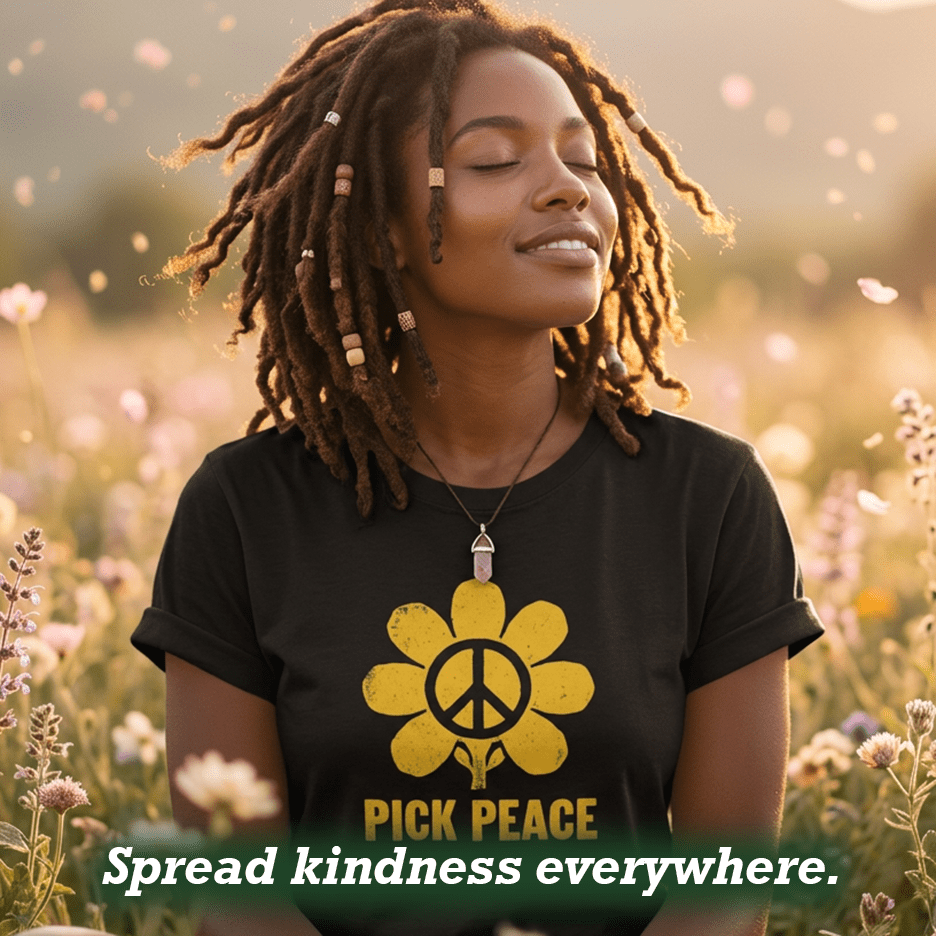 Collection of Love & Peace related T-shirts from The Peaceful Printer