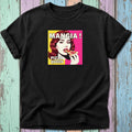 Black t-shirt with "MANGIA! PIZZA QUEEN" and a woman eating pizza.