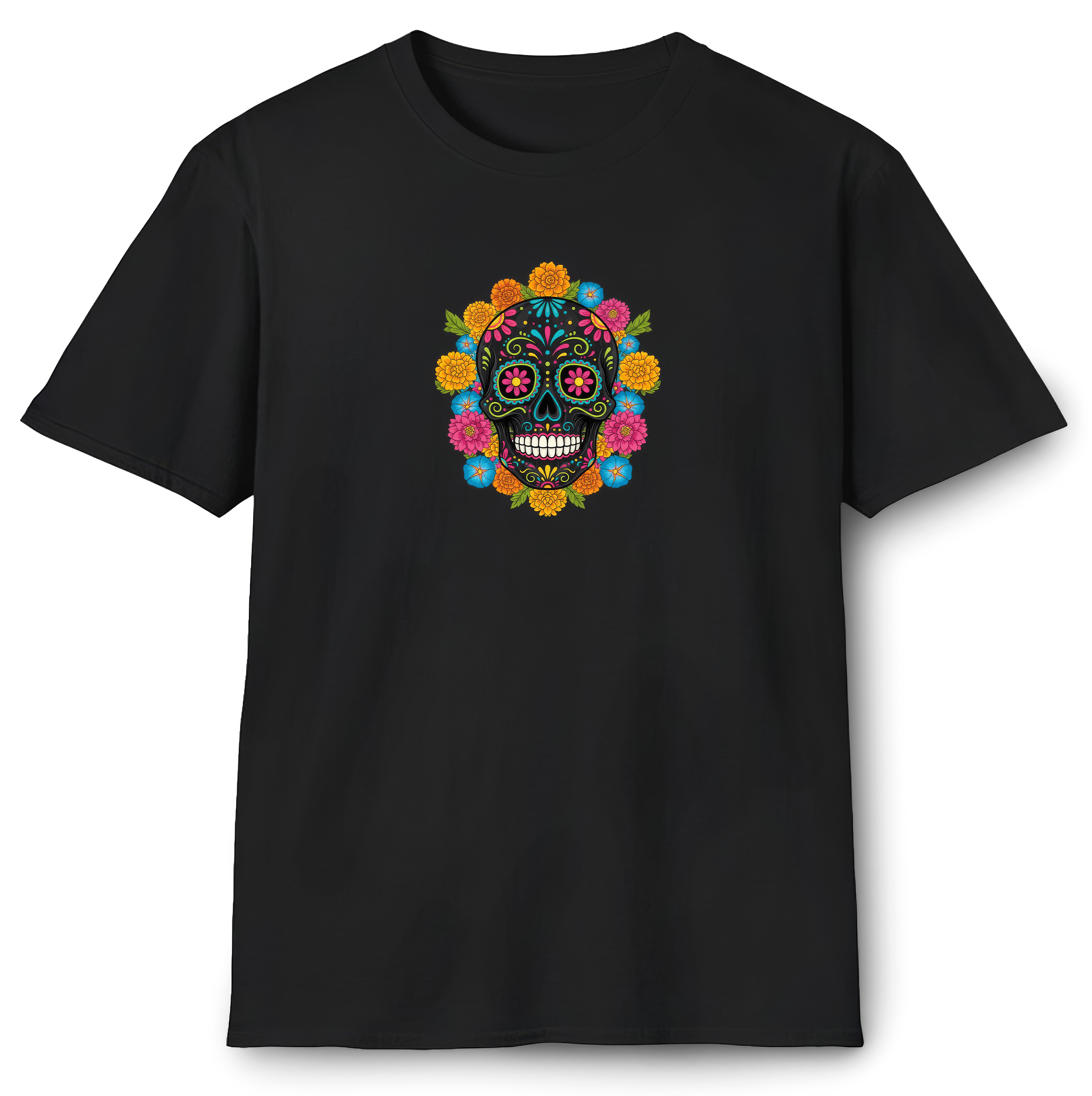 Sugar Skull with Flowers T-Shirt