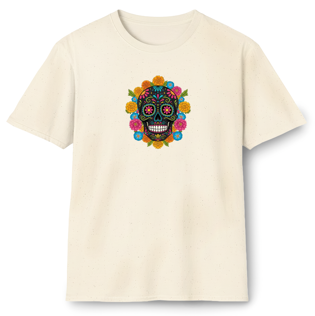 Sugar Skull with Flowers T-Shirt