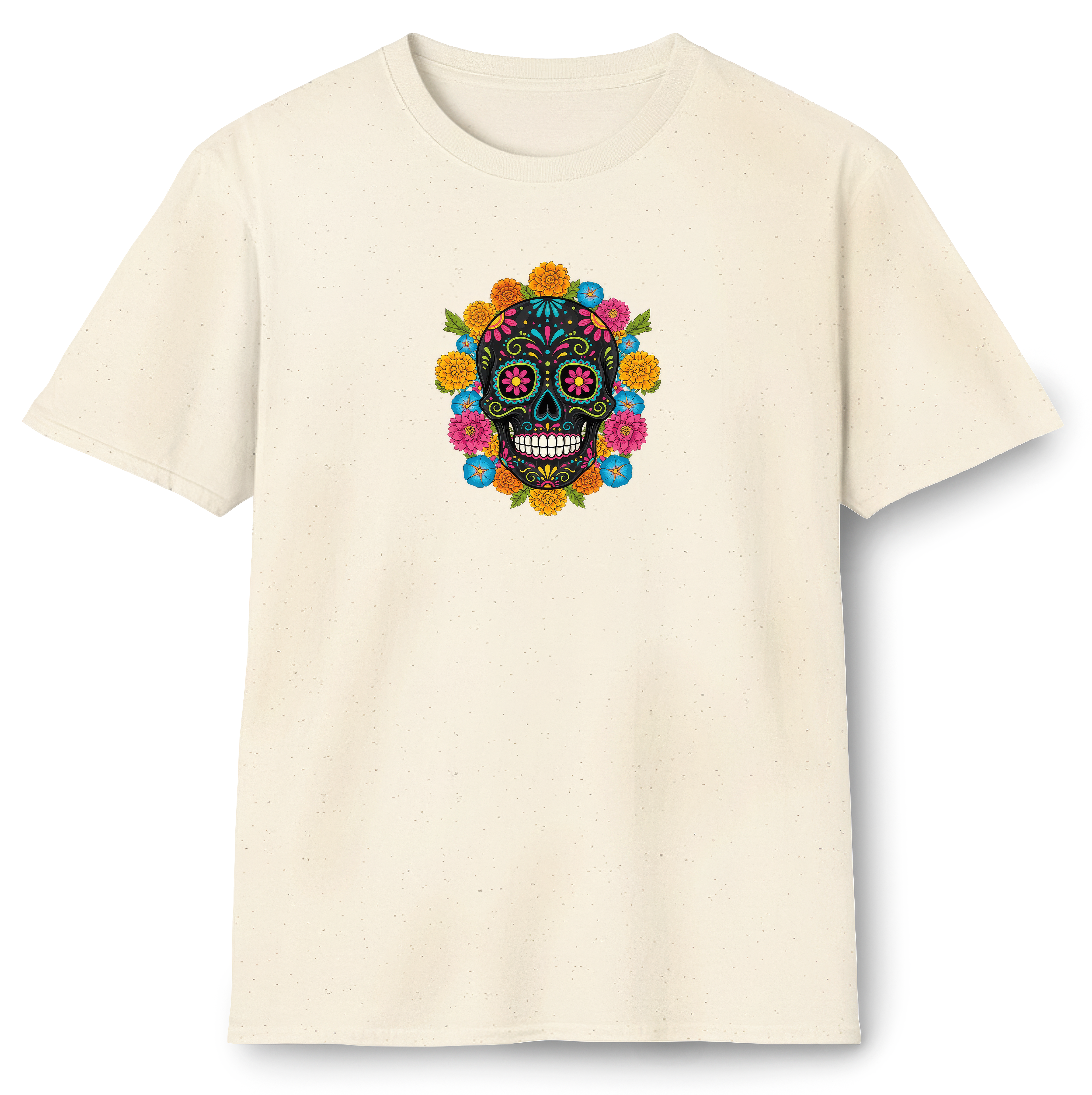 Sugar Skull with Flowers T-Shirt