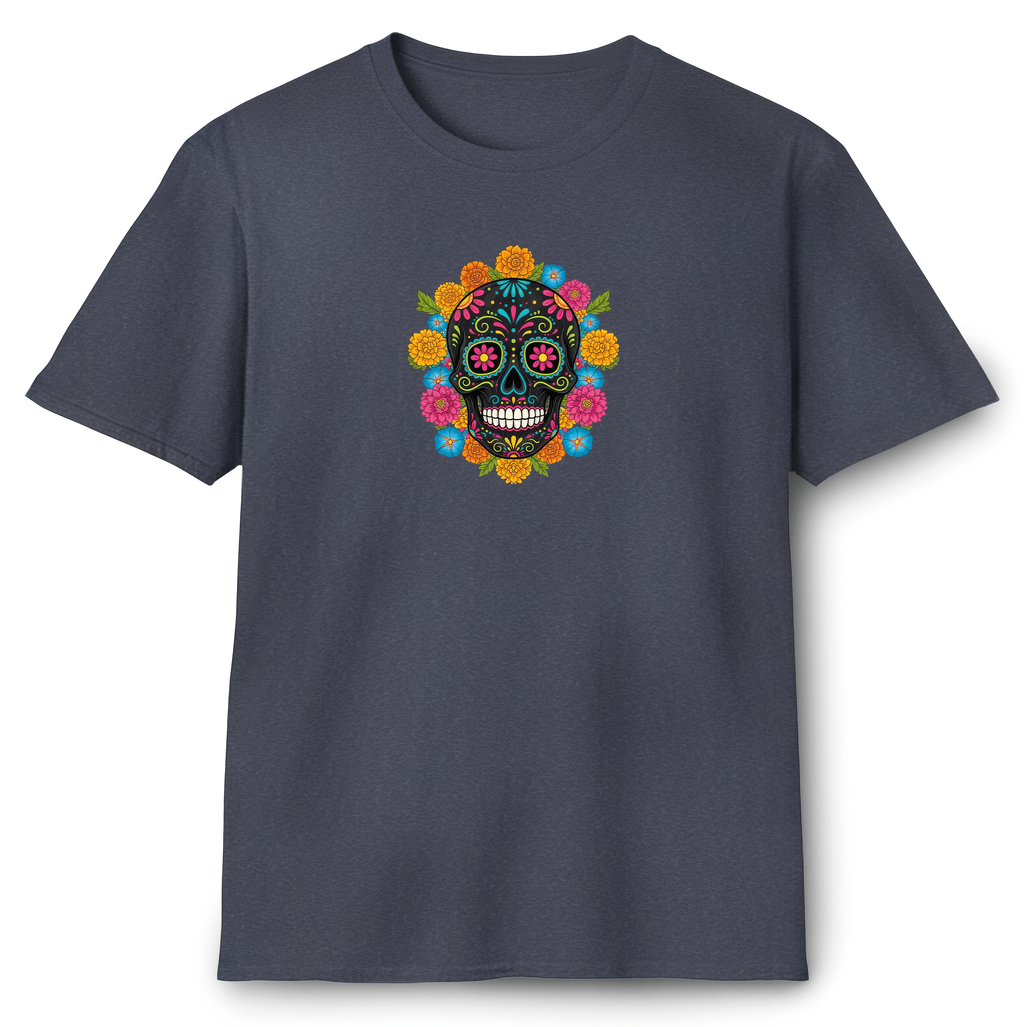 Sugar Skull with Flowers T-Shirt