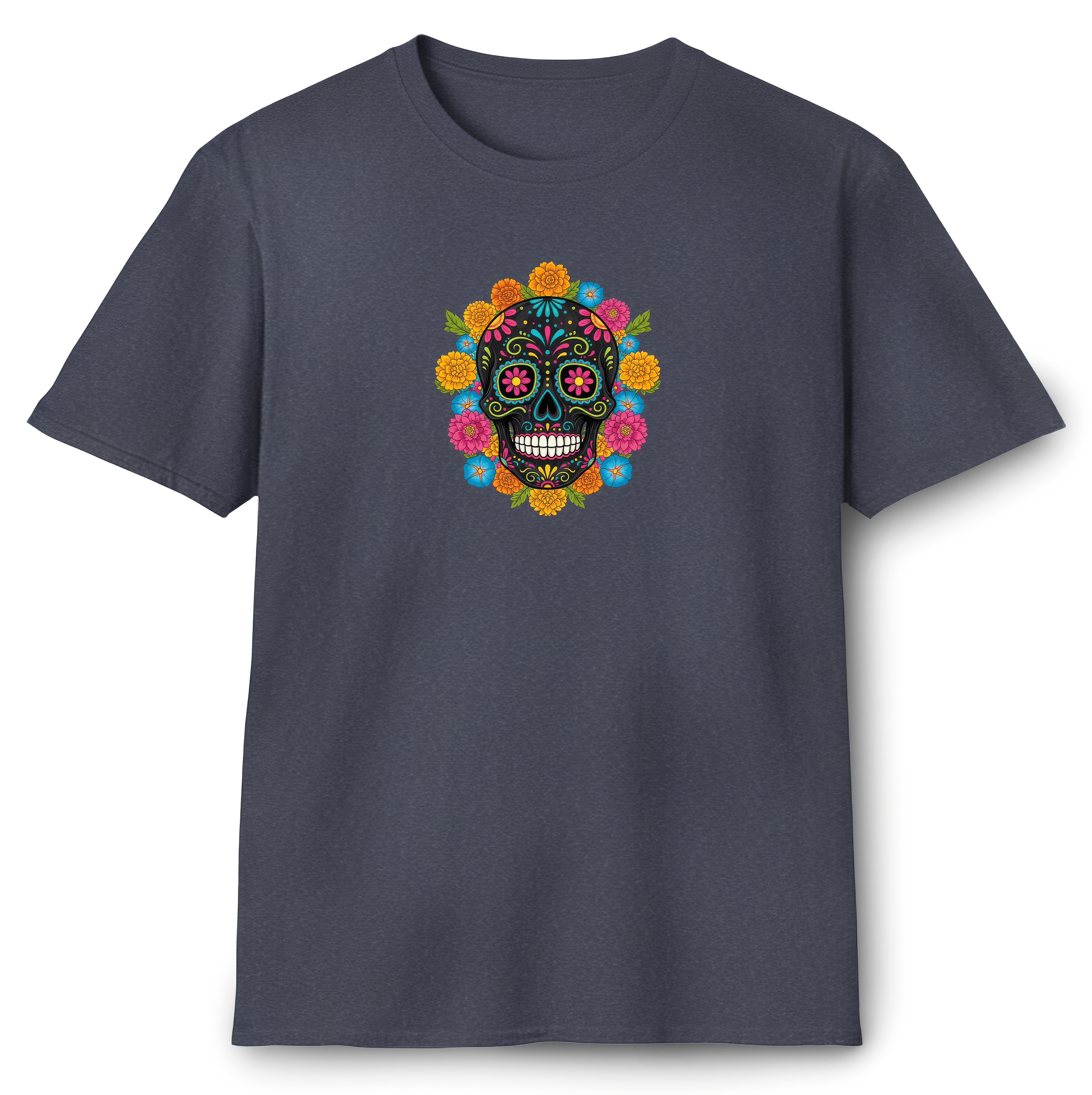 Sugar Skull with Flowers T-Shirt