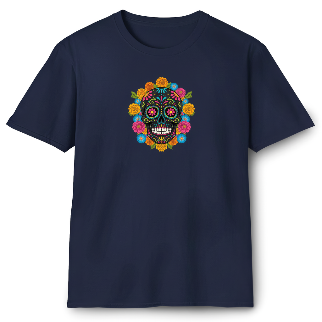 Sugar Skull with Flowers T-Shirt