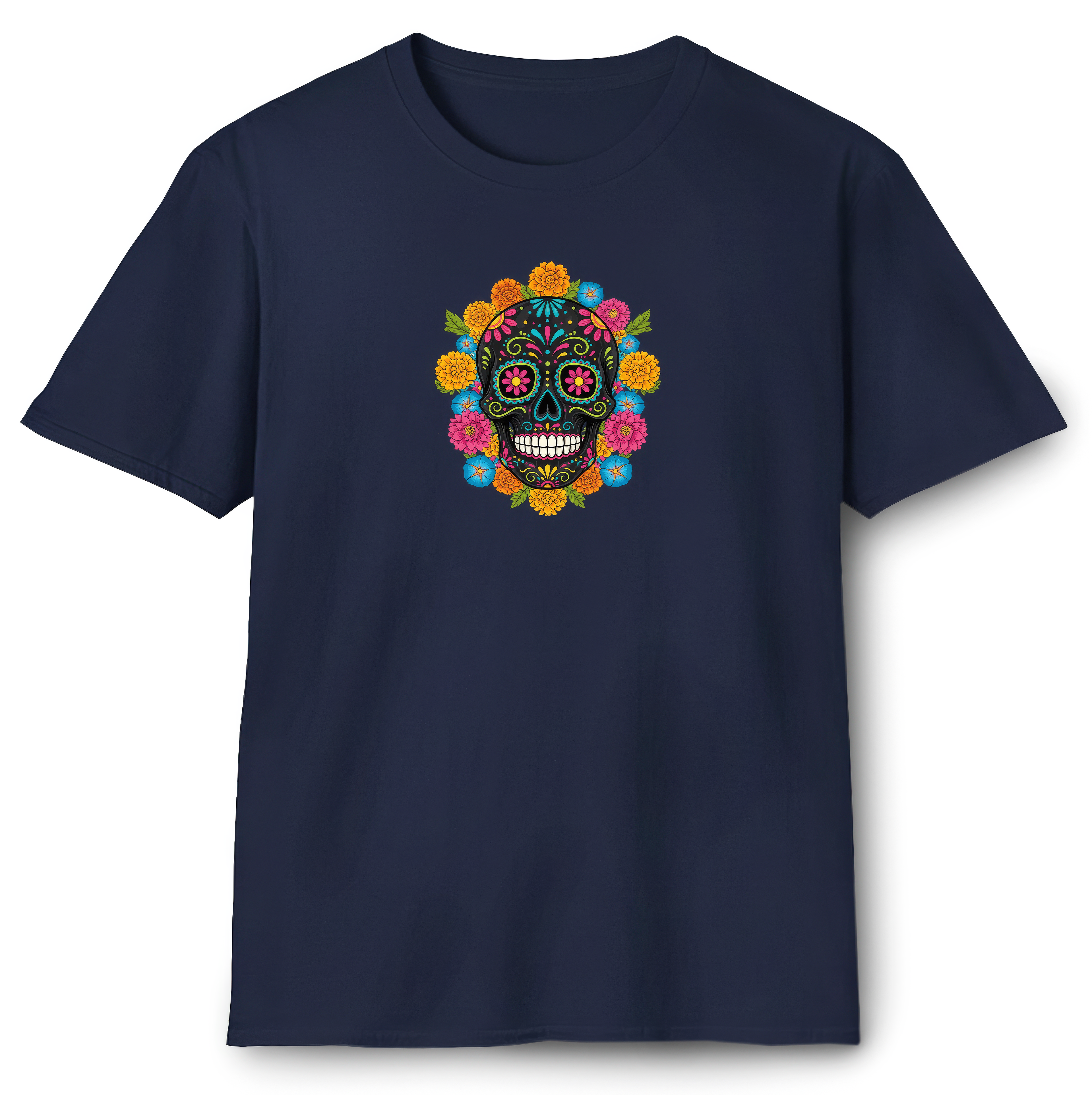 Sugar Skull with Flowers T-Shirt