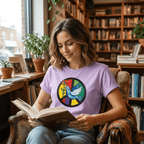 Stained-Glass Peace Dove Graphic T-Shirt