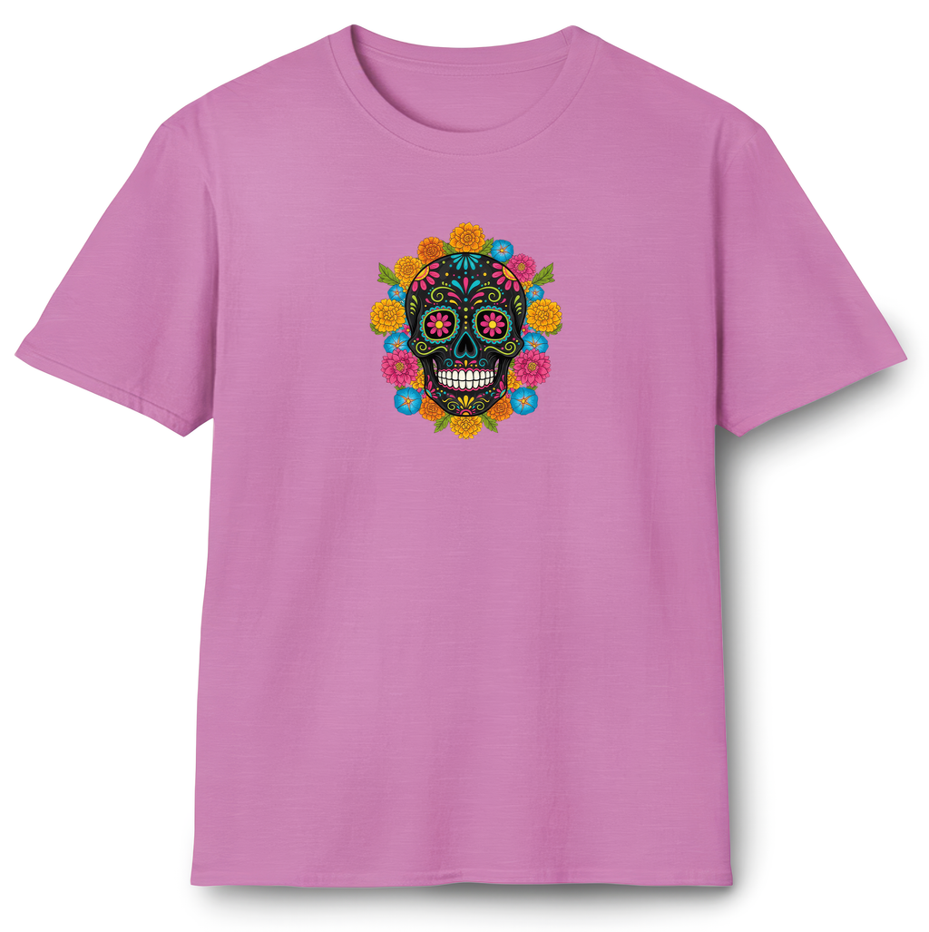 Sugar Skull with Flowers T-Shirt