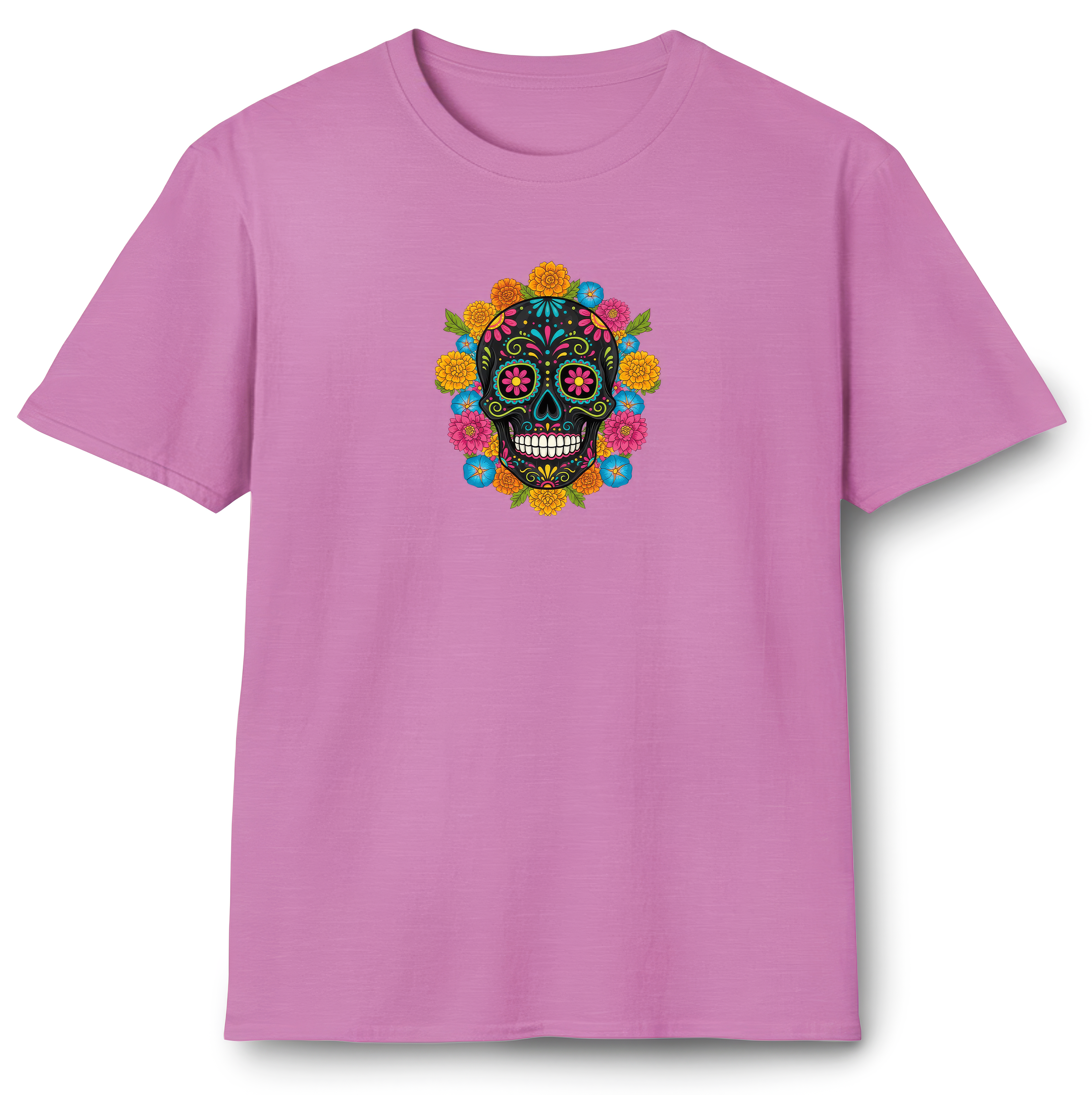 Sugar Skull with Flowers T-Shirt