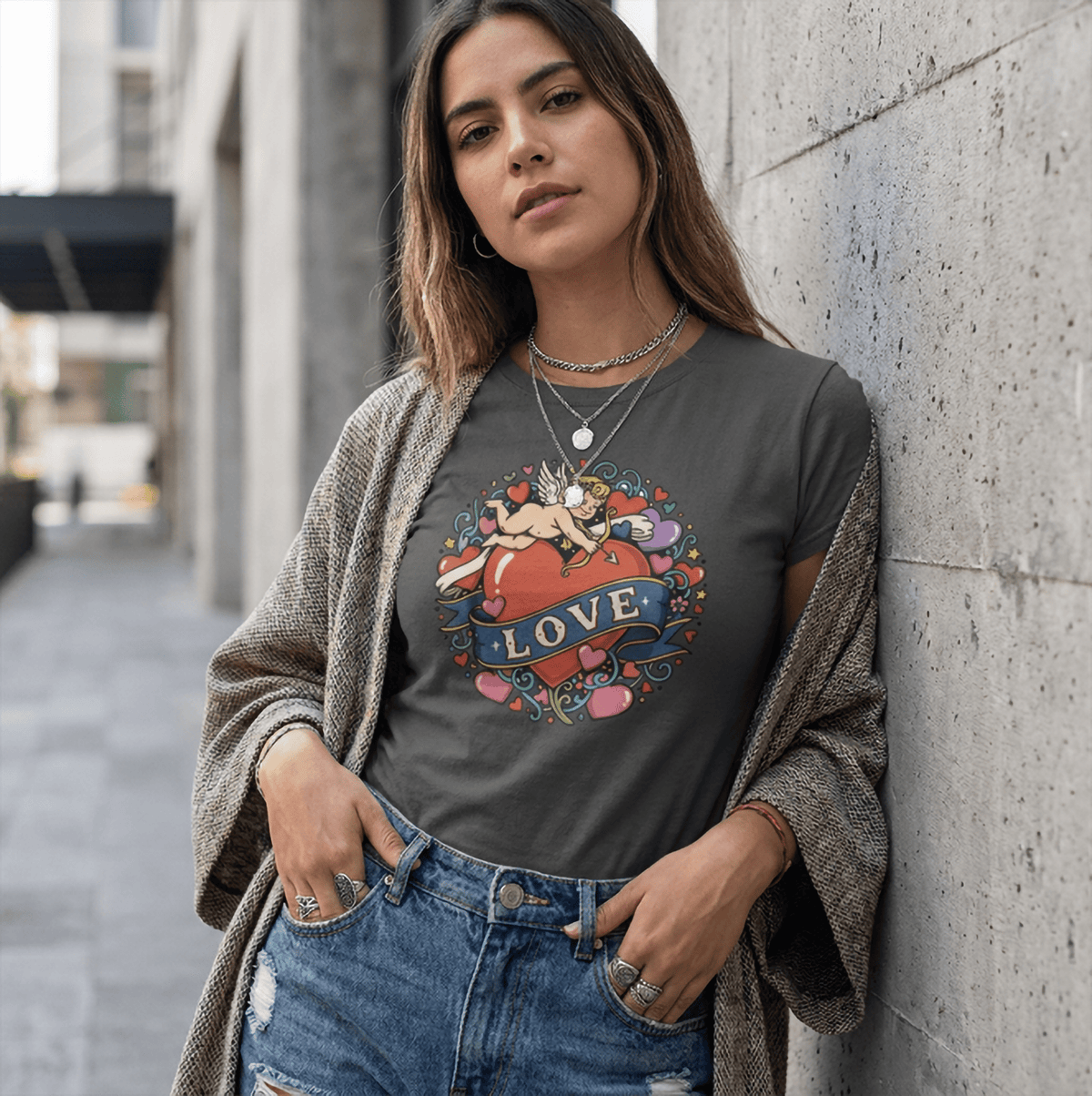 Retro Cupid LOVE Heart T-Shirt