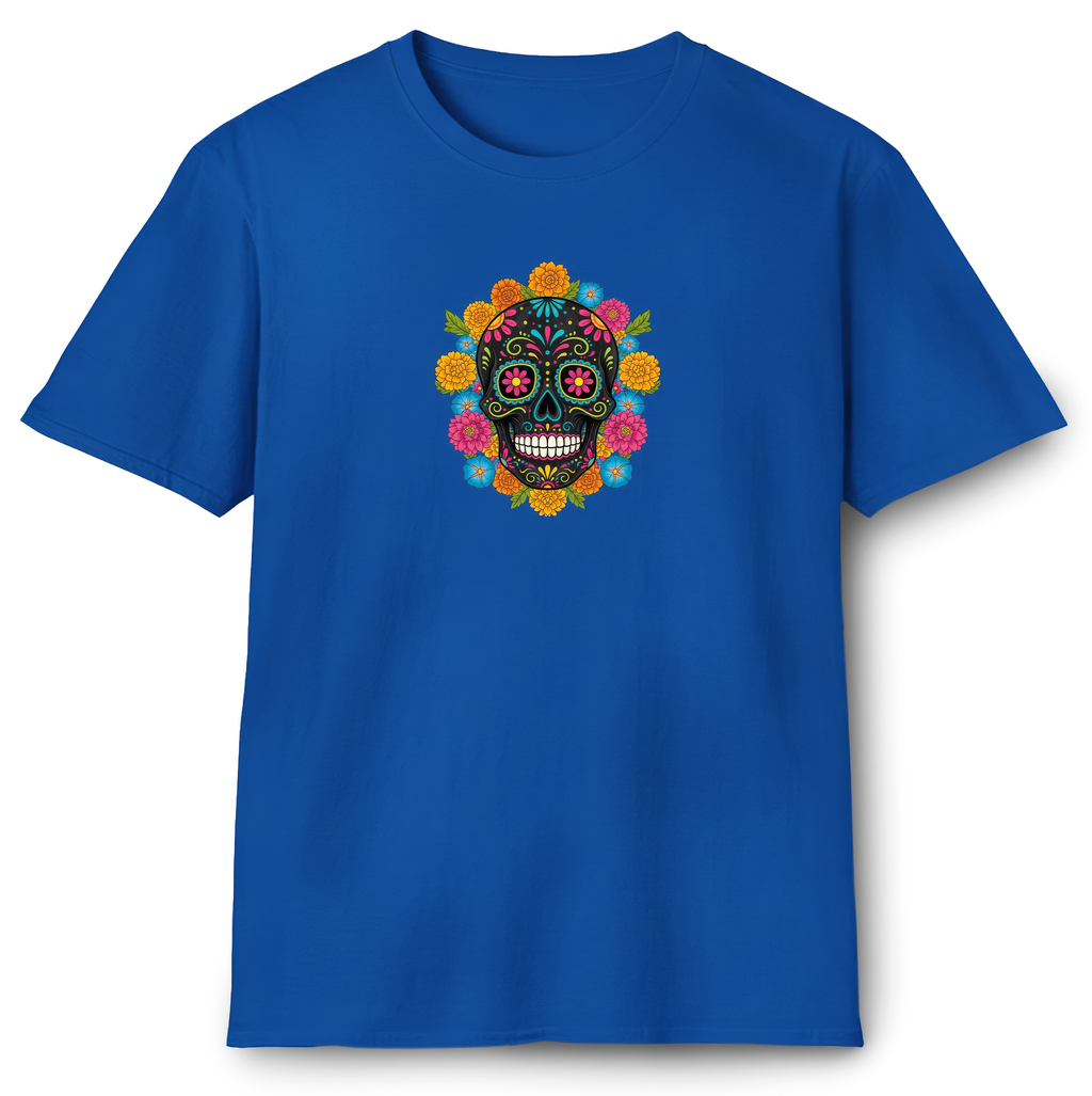 Sugar Skull with Flowers T-Shirt
