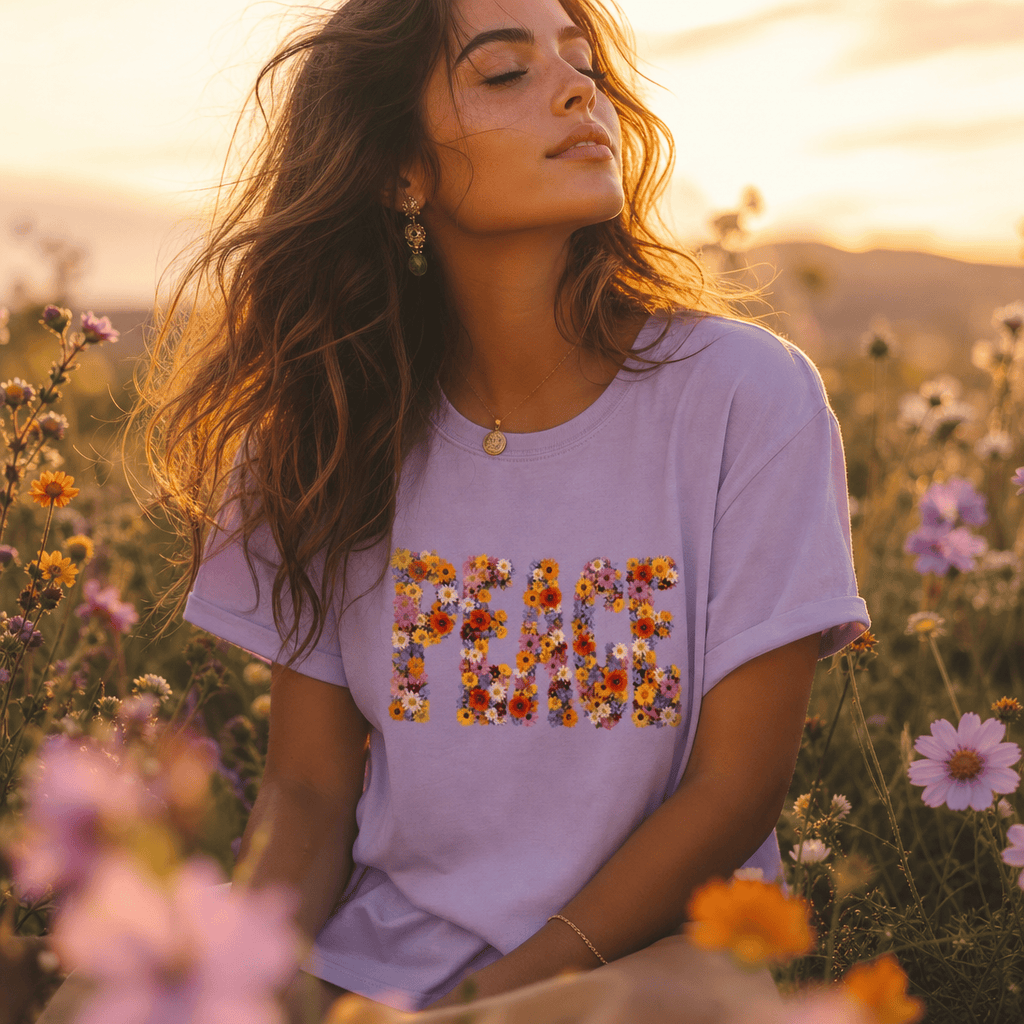 Wildflower Garden PEACE Graphic T-Shirt