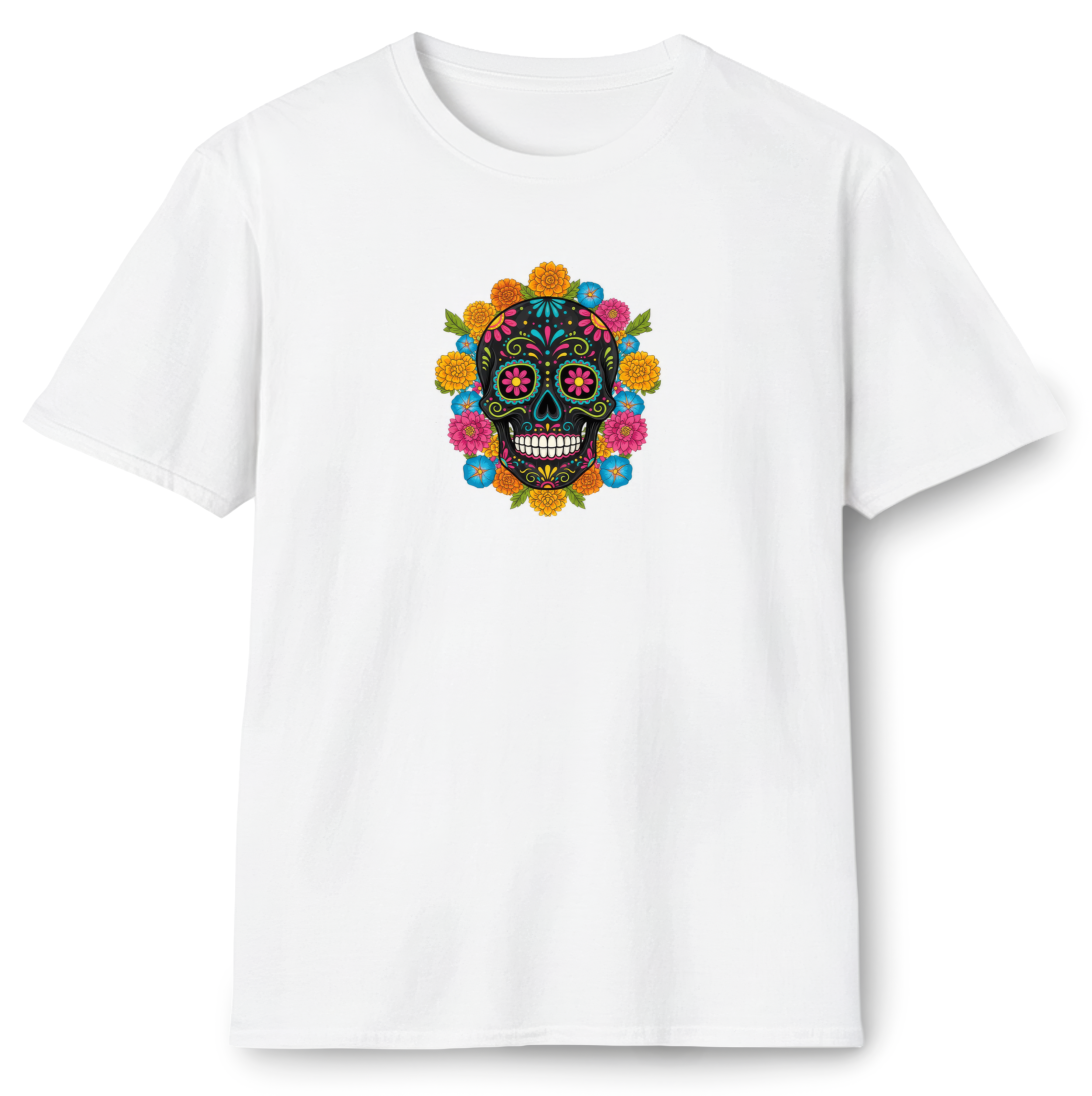 Sugar Skull with Flowers T-Shirt